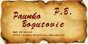 Paunko Bogutović vizit kartica